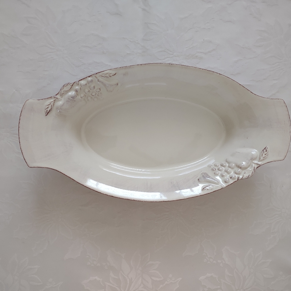 16in Casafina Portuguese Hand painted Augratin dinnerware fruit embossed